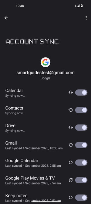 Your information will be synchronised