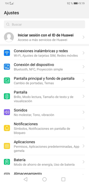 Seleccione Conexiones inalámbricas y redes