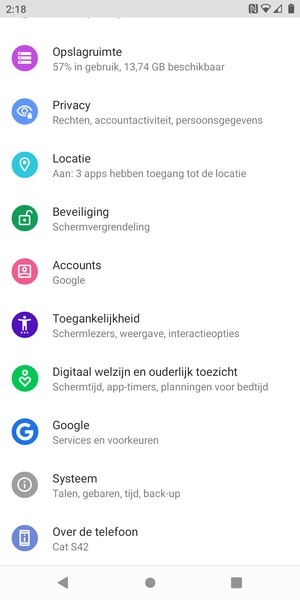 Scroll naar en selecteer Beveiliging