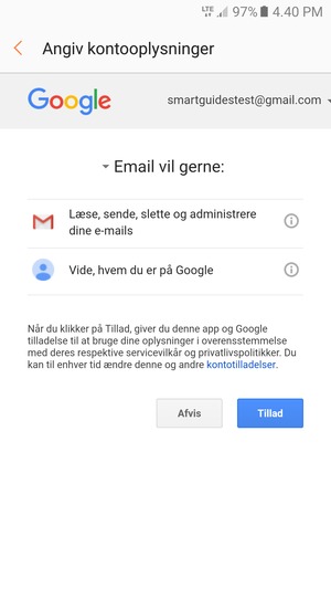 Vælg Tillad