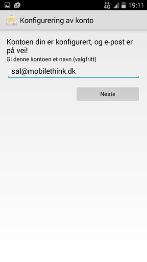 Gi kontoen din et navn og velg Neste