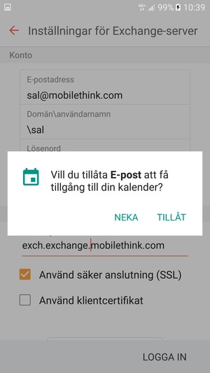 Tryck på ditt föredragna alternativ