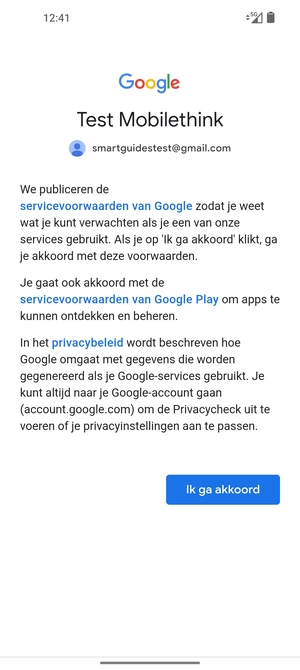 Selecteer Ik ga akkoord