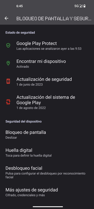 Desplácese y seleccione Más ajustes de seguridad