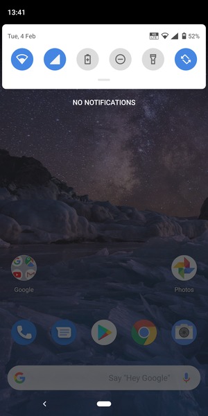 Slide down the top menu again