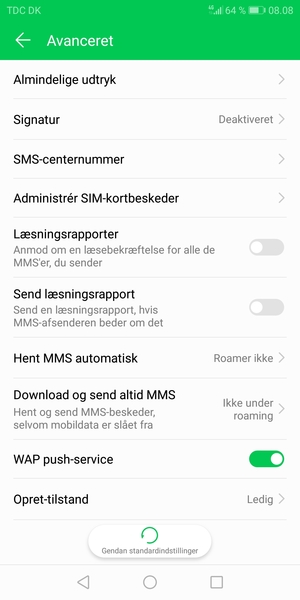 Vælg SMS-centernummer