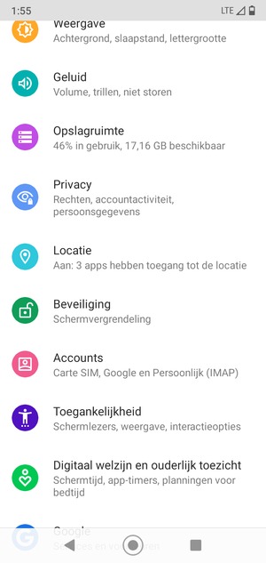 Scroll naar en selecteer Beveiliging