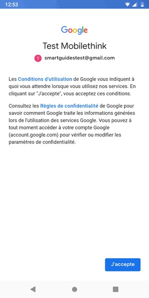 Sélectionnez J'accepte