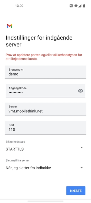 Vælg Sikkerhedstype