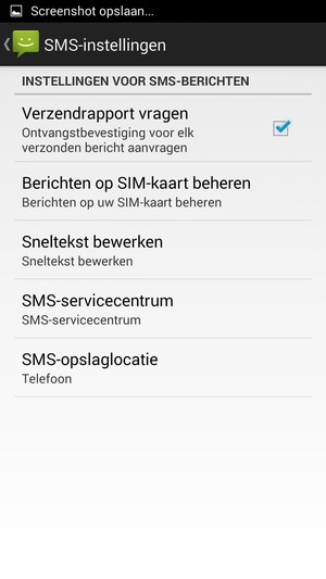Selecteer SMS-servicecentrum
