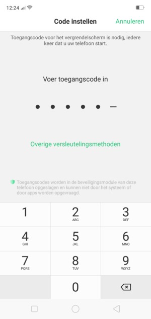 Voer een wachtwoordcode in