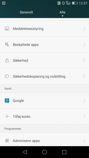 Scroll til og vælg Sikkerhedskopiering og nulstilling
