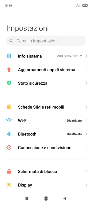 Seleziona Schede SIM e reti mobili