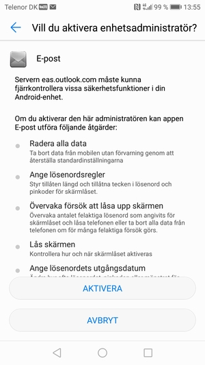 Välj AKTIVERA