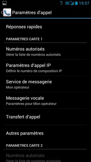 Sélectionnez Messagerie
vocale