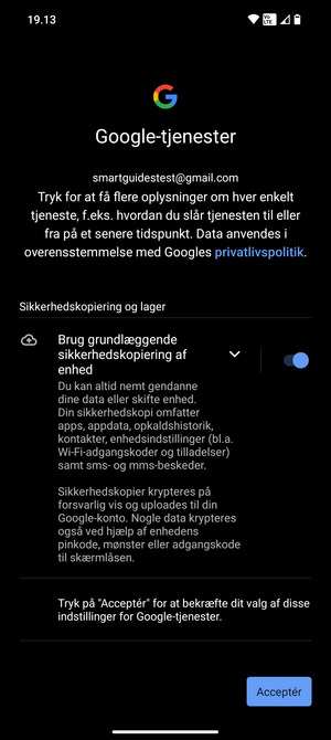 Vælg Acceptér