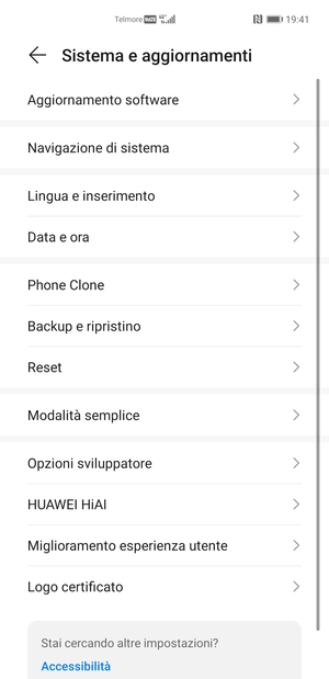 Seleziona Aggiornamento software
