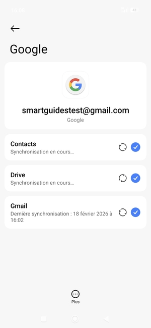 Vos informations seront synchronisées