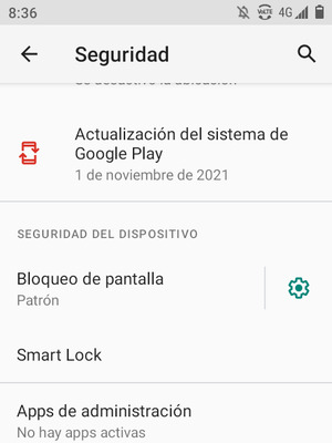 El teléfono ha sido asegurado con un bloqueo de pantalla