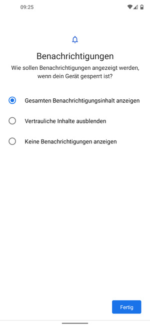 Wählen Sie die gewünschte Option und wählen Sie Fertig