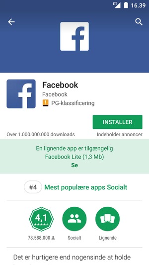 Vælg INSTALLER