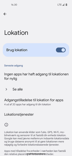 Slå Brug lokation fra
