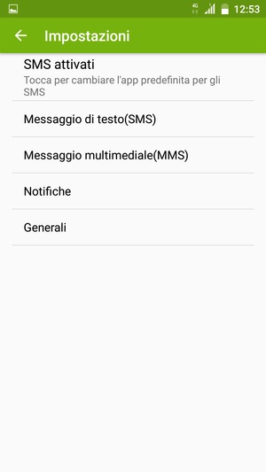 Seleziona Messaggio di testo(SMS)