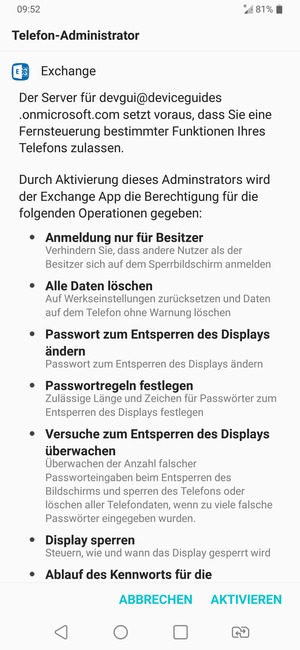 Wählen Sie AKTIVIEREN