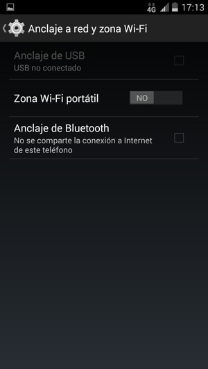 Seleccione Zona Wi-Fi portátil