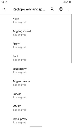 Indtast internet-oplysninger