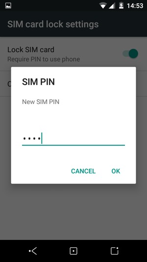 Enter your New SIM PIN and select OK