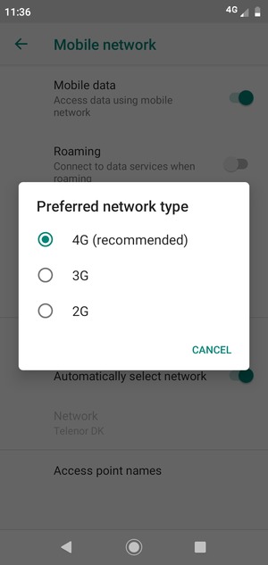 Select your preferred option