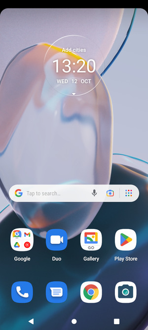 Slide down the top menu