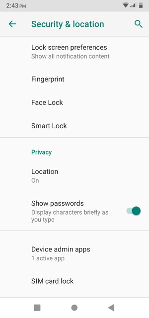 Select SIM card lock