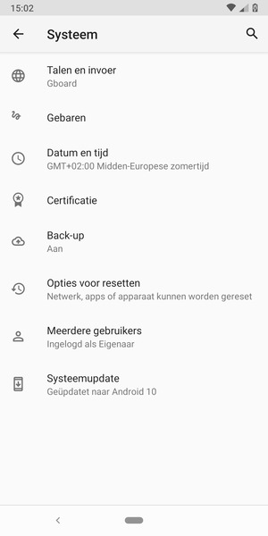 Selecteer Systeemupdate