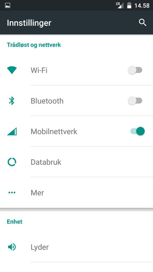 Velg Mobilnettverk