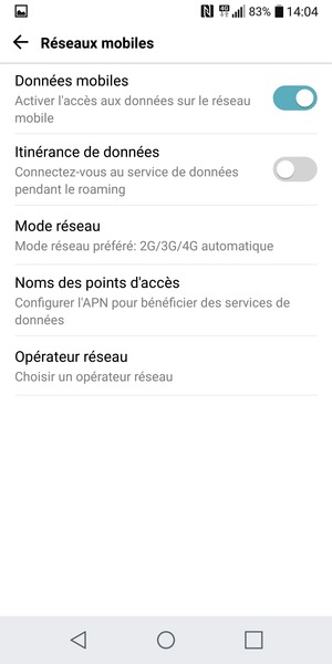 Sélectionnez Noms des points d'accès