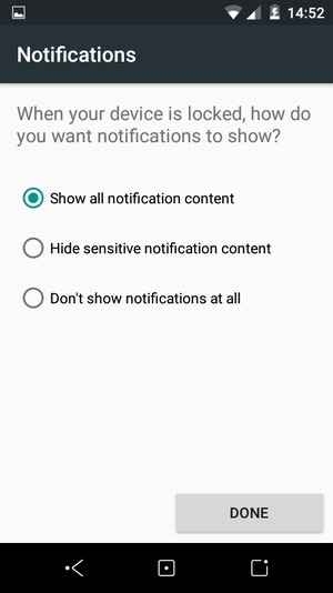 Select your preferred option and select DONE