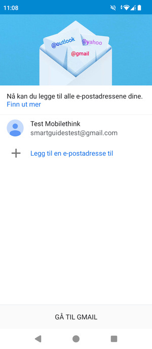 Velg GÅ TIL GMAIL