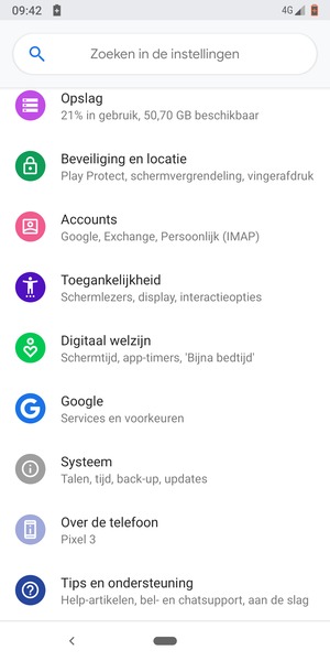 Scroll naar en selecteer Beveiliging en locatie