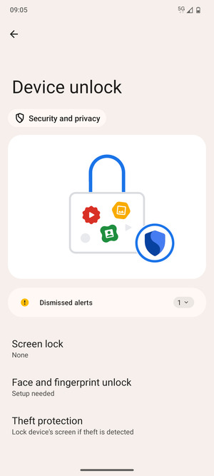 Select Screen lock