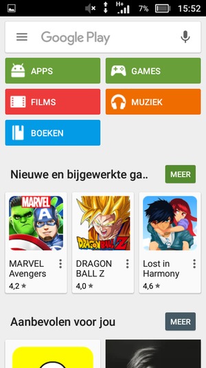 Selecteer de zoekbalk