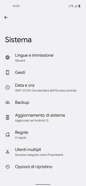 Seleziona Aggiornamento di sistema