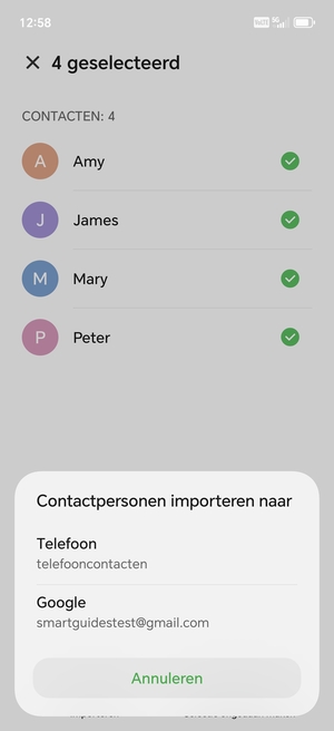Selecteer uw Google-account