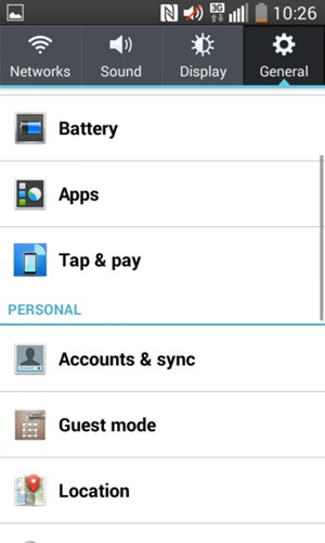 Select Accounts & sync