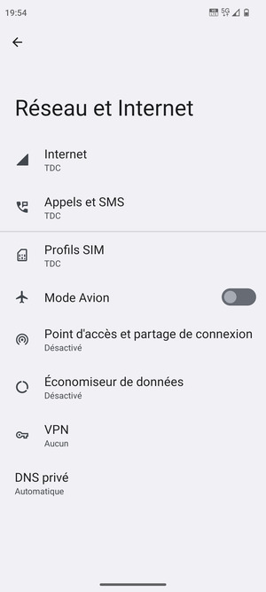 Sélectionnez Internet