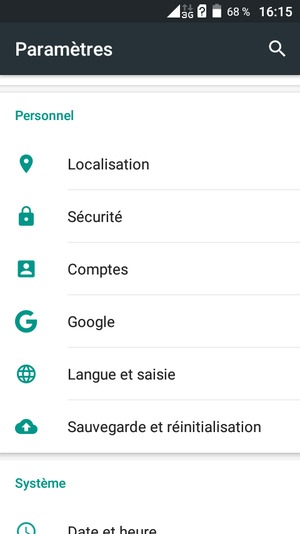 Faites défiler et sélectionnez Sécurité
