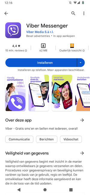 Selecteer Installeren
