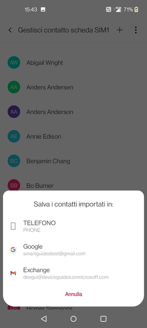 Seleziona il tuo account Google