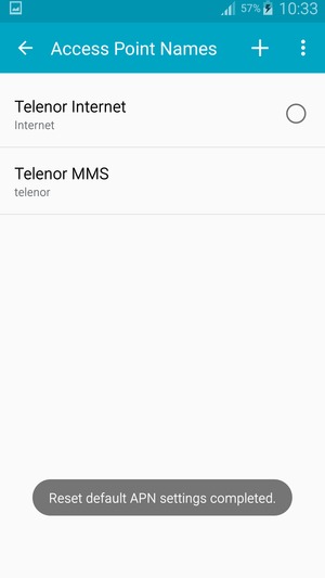 Your phone will reset to default Internet and MMS settings